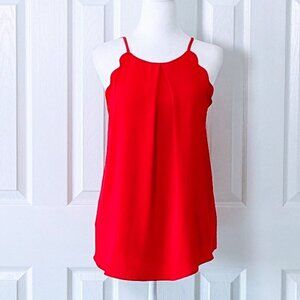BCX Women's Sleeveless Spaghetti Strap Blouse Top Size L Red NWT